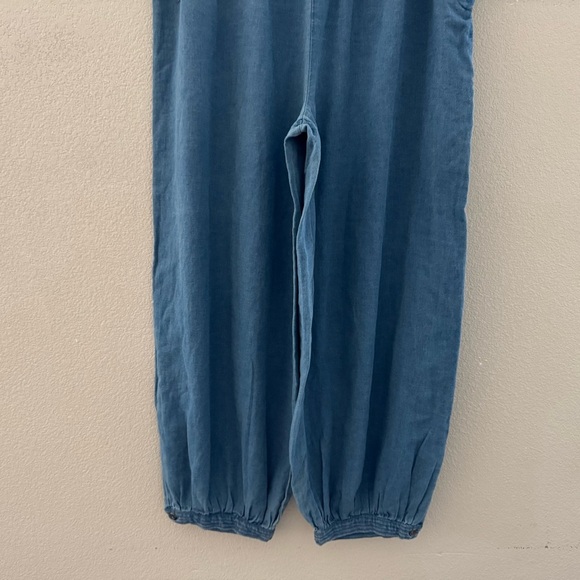 NWT Anthropologie Denim Harem Pants Large Chambray Blue Balloon Baggy Boho - Picture 9 of 14